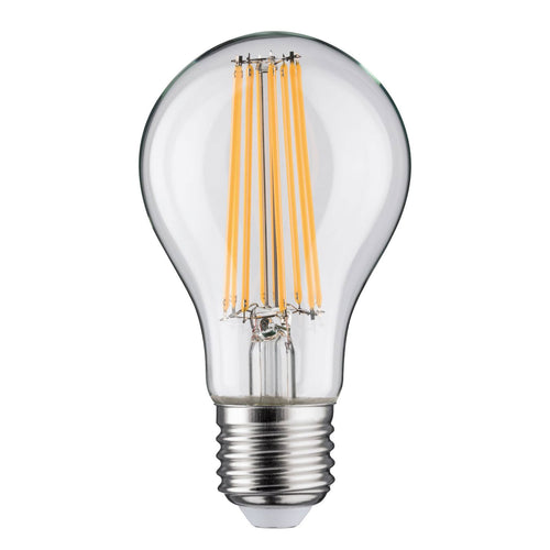 LED filamentpære E27 11,5W 2700K klar pæreform Paulmann bakside