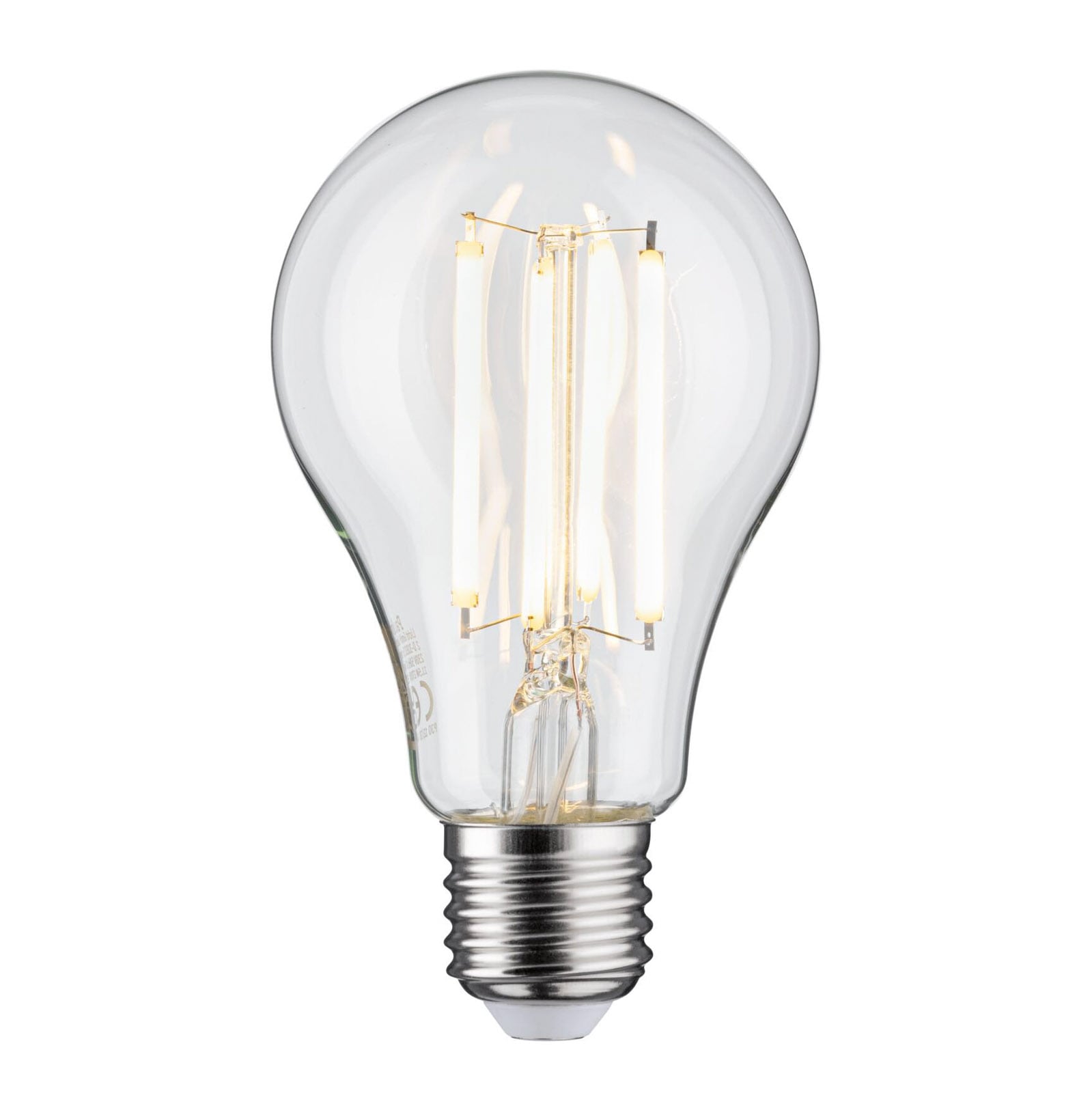 Montert LED filamentpære E27 11,5W 2700K klar pæreform Paulmann i lampe