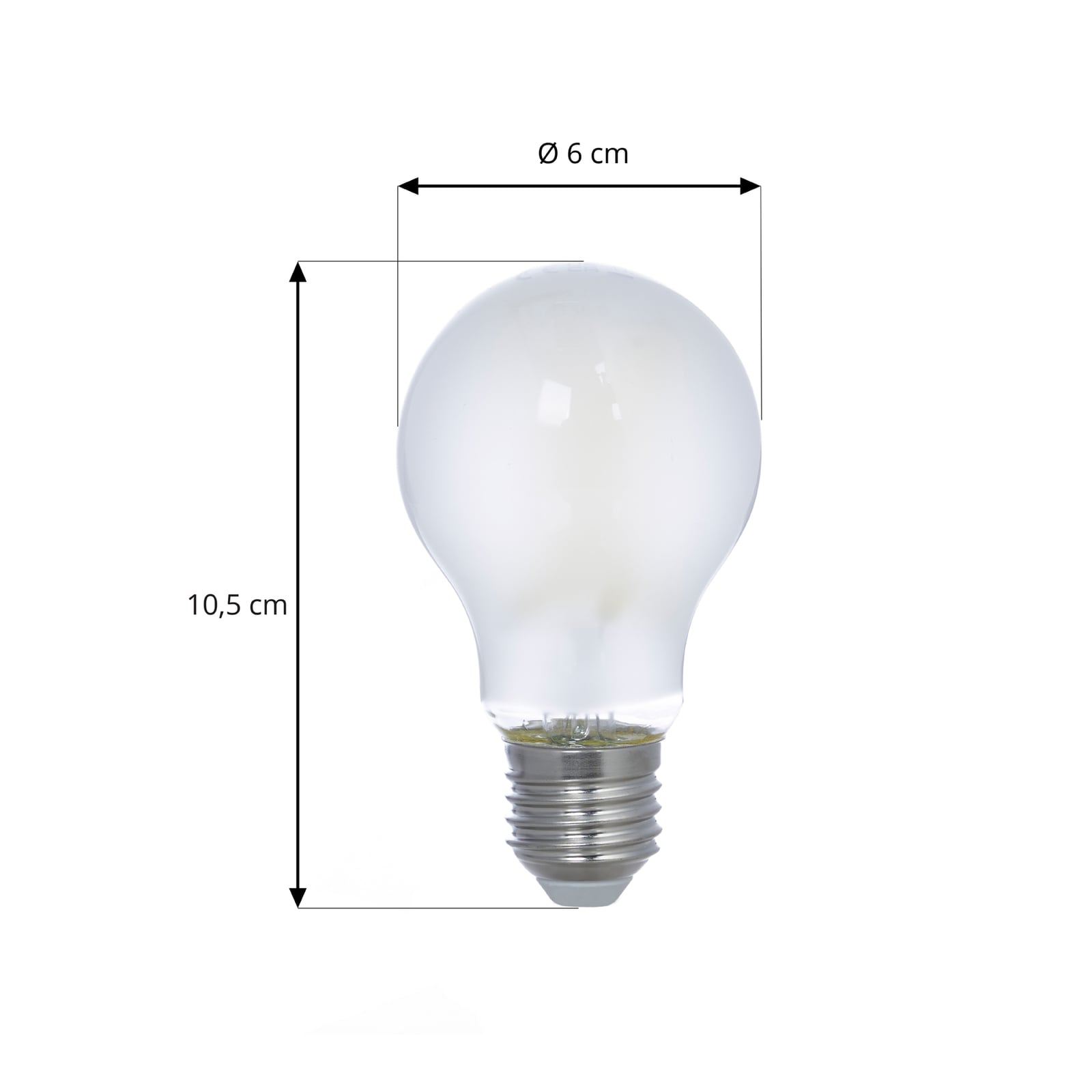 LED filamentpære E27 2,2W 3000K matt opal Arcchio montert i lampe