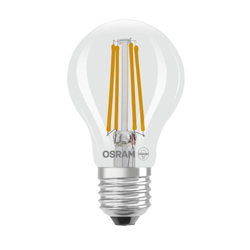 LED filamentpære E27 2,2W 2700K klar 470 lm 2-pakning OSRAM forfra
