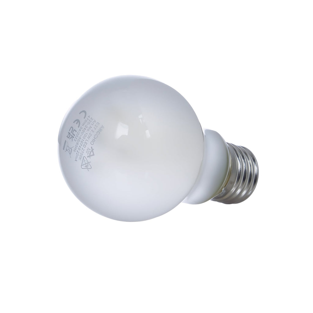 Nærbilde av LED filamentpære E27 2,2W 2700K matt opal Arcchio
