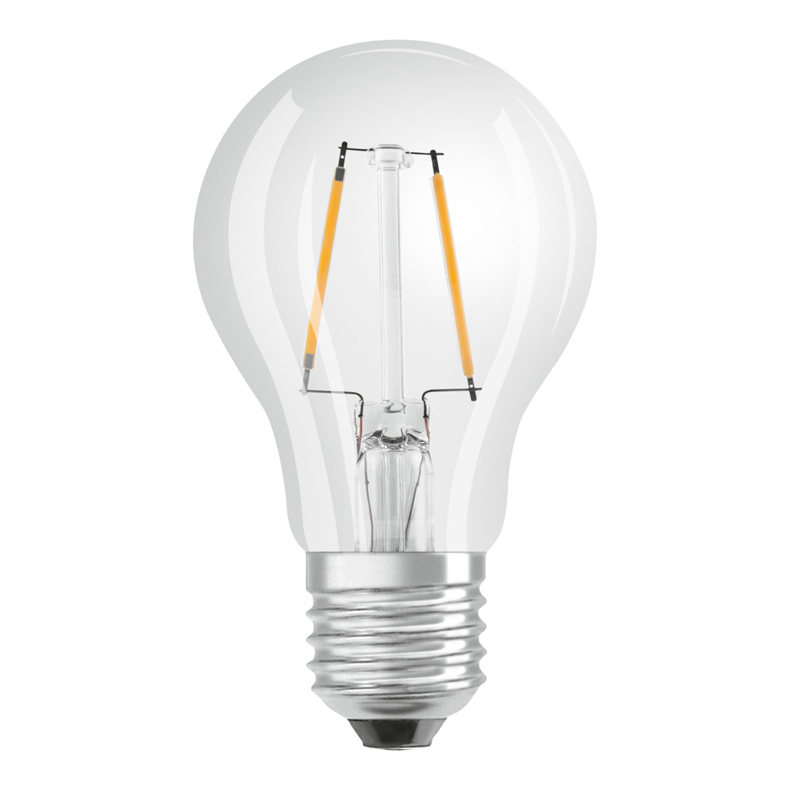 LED filamentpære E27 2,2W pæreform klar dimbar 2700K OSRAM forfra