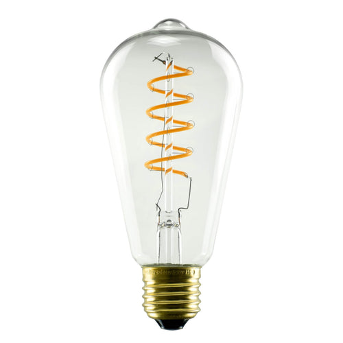 LED filamentpære E27 3,2W 2200K dimbar klar rustika - SEGULA forfra