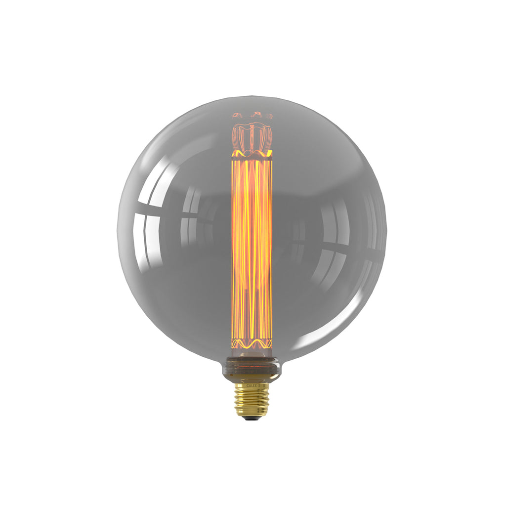 LED filamentpære E27 3,5W 2000K dimbar røykgrå Ø20 cm - Calex forfra