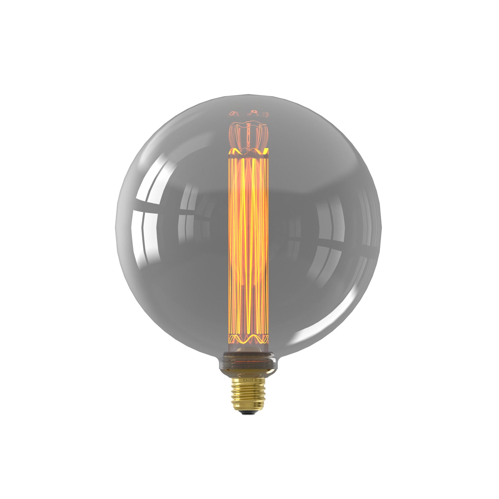 LED filamentpære E27 3,5W 2000K dimbar røykgrå Ø20 cm - Calex forfra