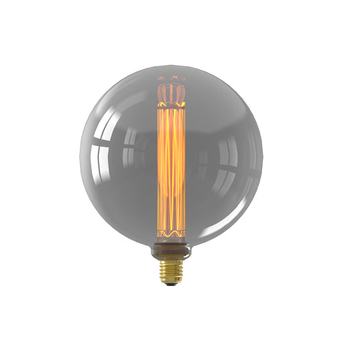 LED filamentpære E27 3,5W 2000K dimbar røykgrå Ø20 cm - Calex forfra