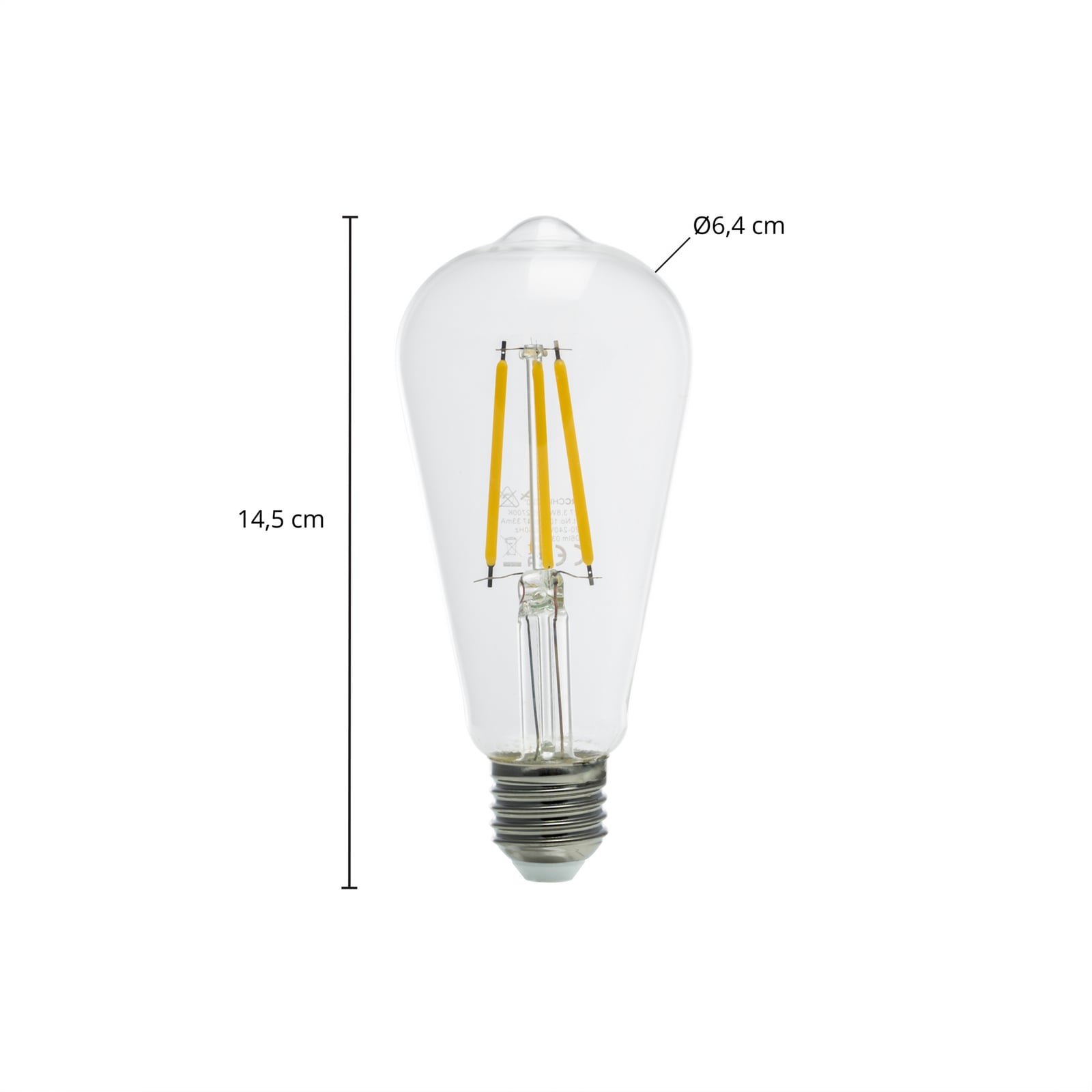 LED filamentpære E27 pæreform 3,8W 2700K 806lm klar - Arcchio detalj av filament