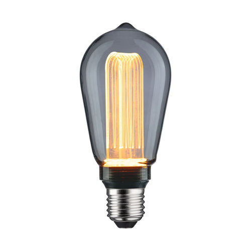 LED filamentpære E27 3,5W 1800K ST64 røykfarget Paulmann forfra