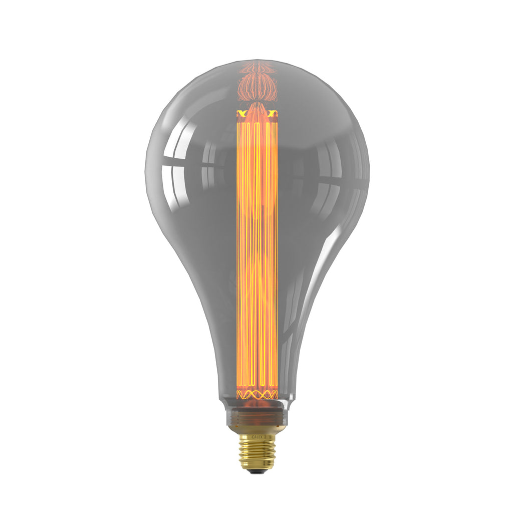 LED filamentpære E27 3,5W 2000K dimbar røykgrå Ø16,5 cm - Calex forfra