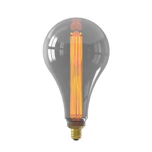 LED filamentpære E27 3,5W 2000K dimbar røykgrå Ø16,5 cm - Calex forfra