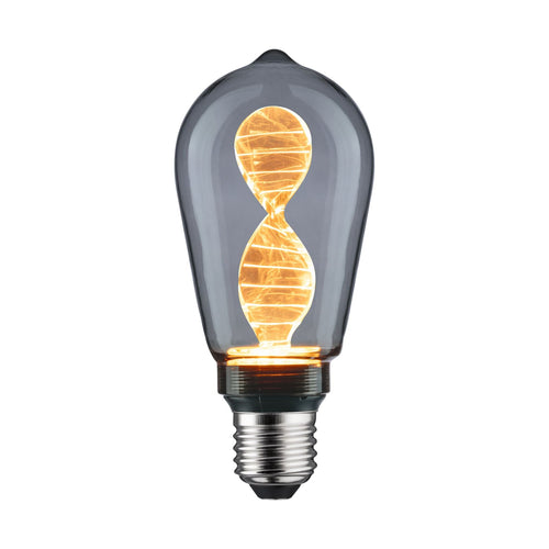 LED filamentpære E27 3,5W Helix 1800K ST64 røykfarget forfra