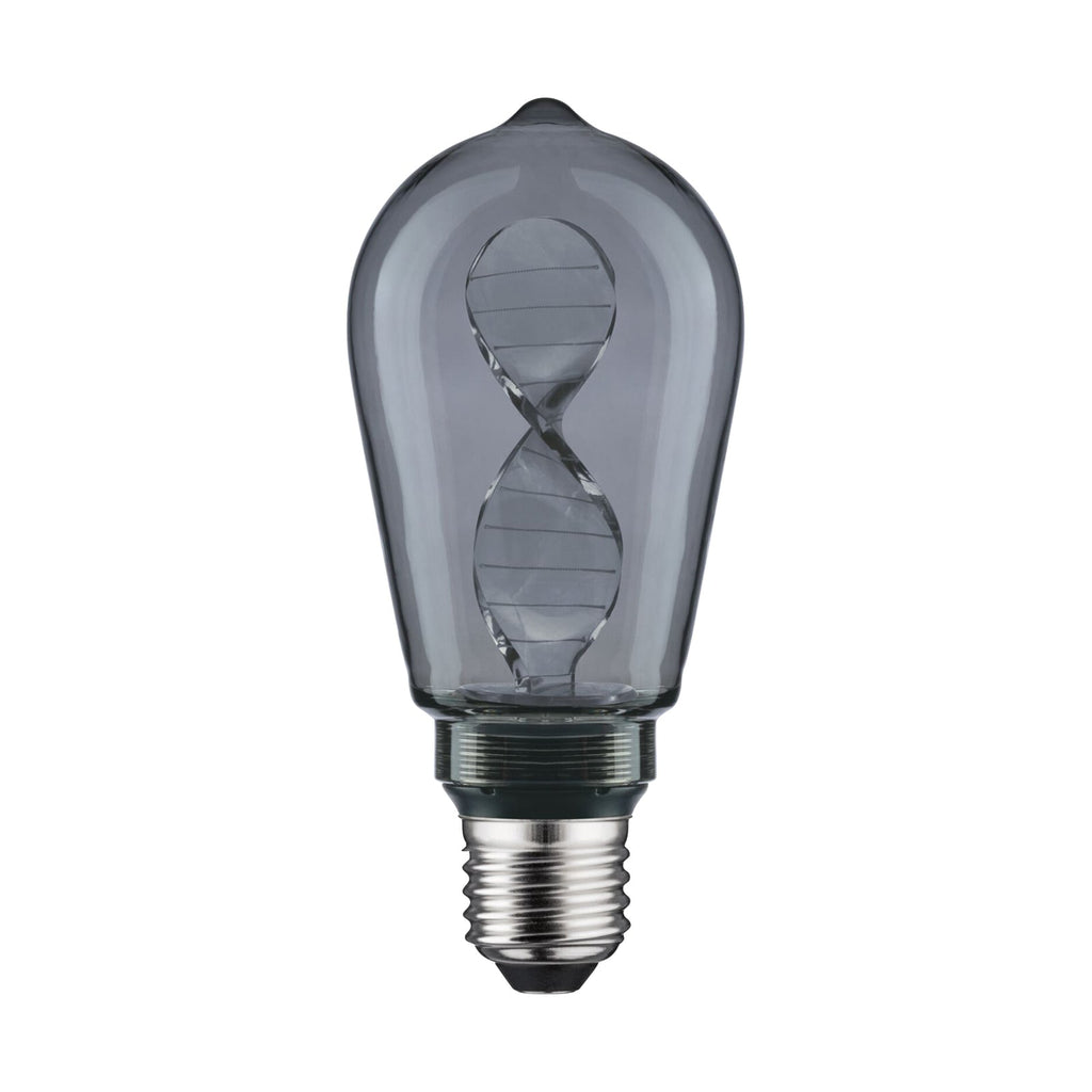 LED filamentpære E27 3,5W Helix 1800K ST64 røykfarget bakside