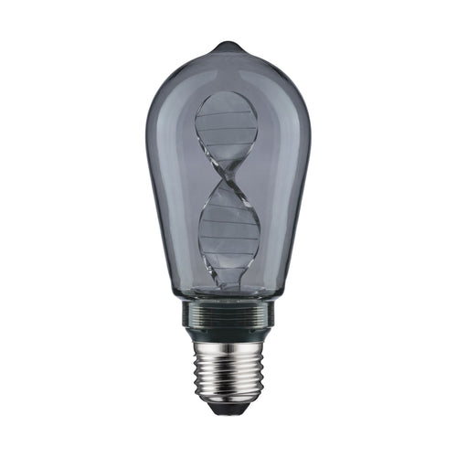 LED filamentpære E27 3,5W Helix 1800K ST64 røykfarget bakside