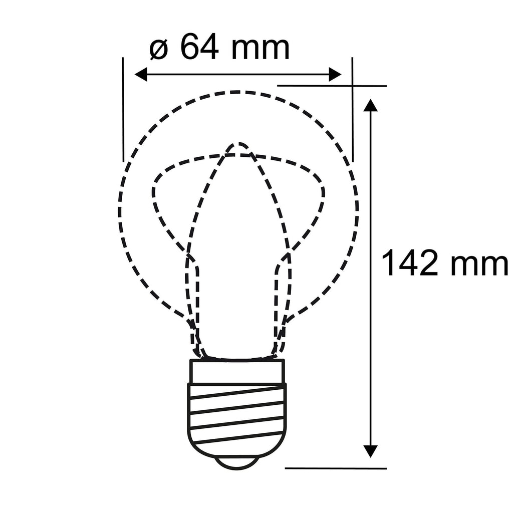 LED filamentpære E27 3,5W Helix 1800K ST64 røykfarget helhetsbilde