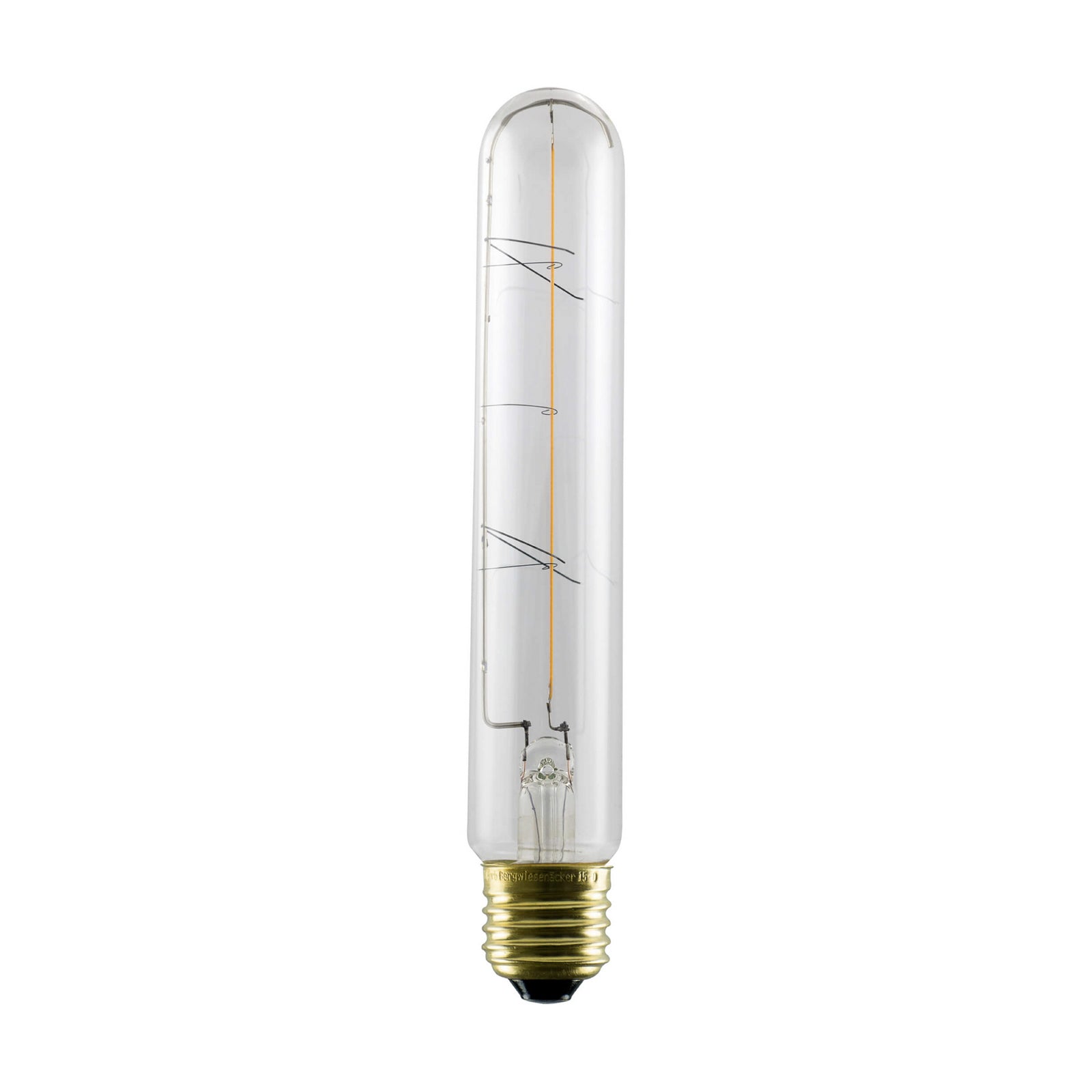 LED filamentpære E27 3W 2200K dimbar rørform klar - SEGULA forfra