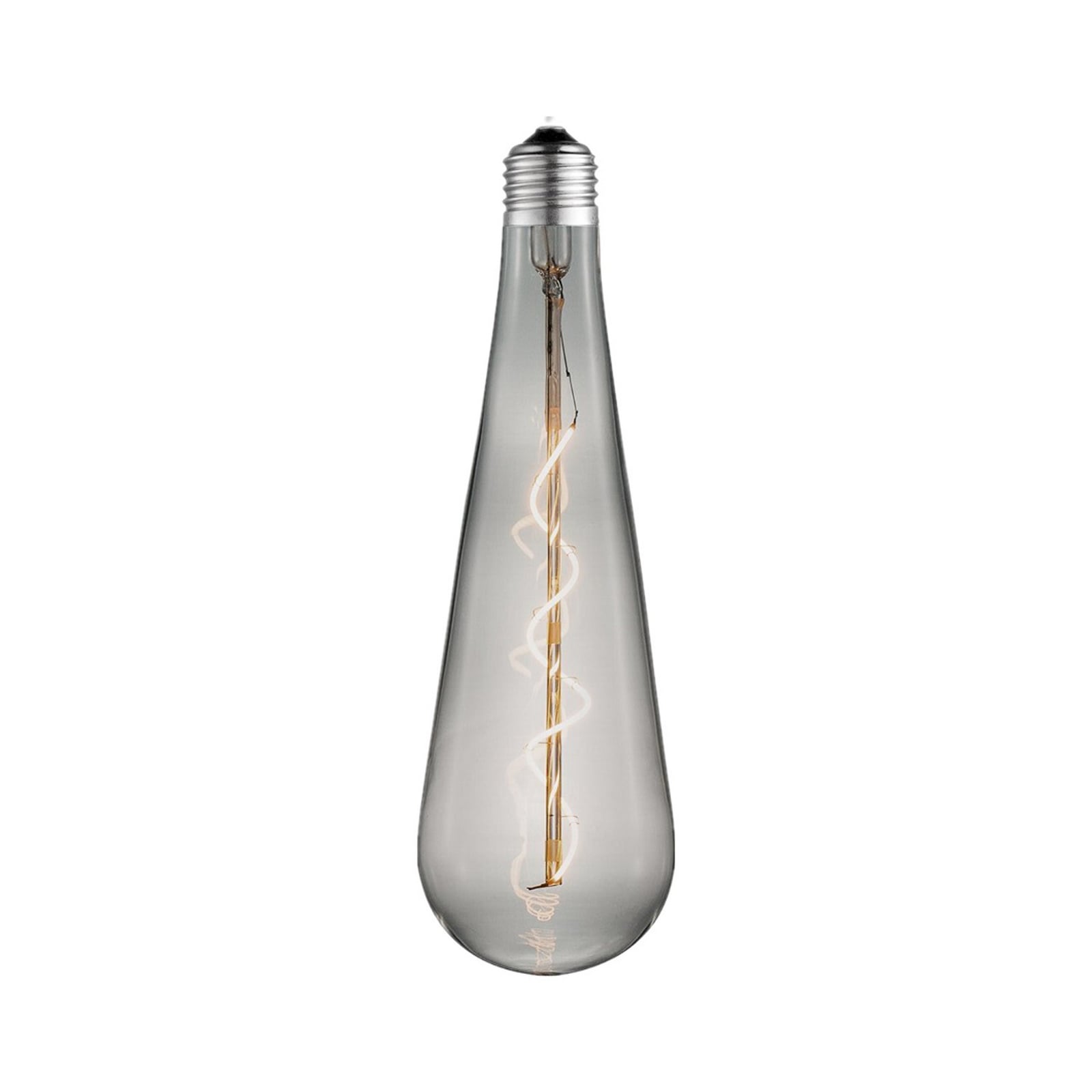 LED filamentpære E27 4W 1800K dimbar røykgrå Ø9 cm - Lucande forfra