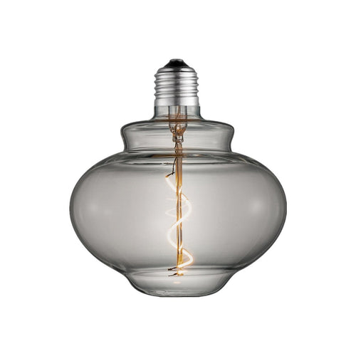 LED filamentpære E27 4W 1800K klokkeform dimbar røykgrå fra forfra