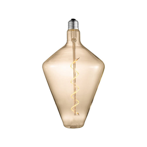 LED filamentpære E27 4W 2700K dimbar amber Ø15 cm - Lucande forfra
