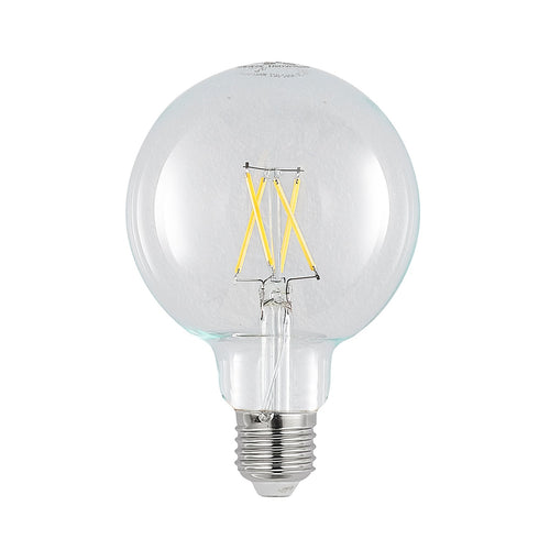 LED filamentpære E27 4W 2700K G95 globe dimbar klar 3-pk bakside