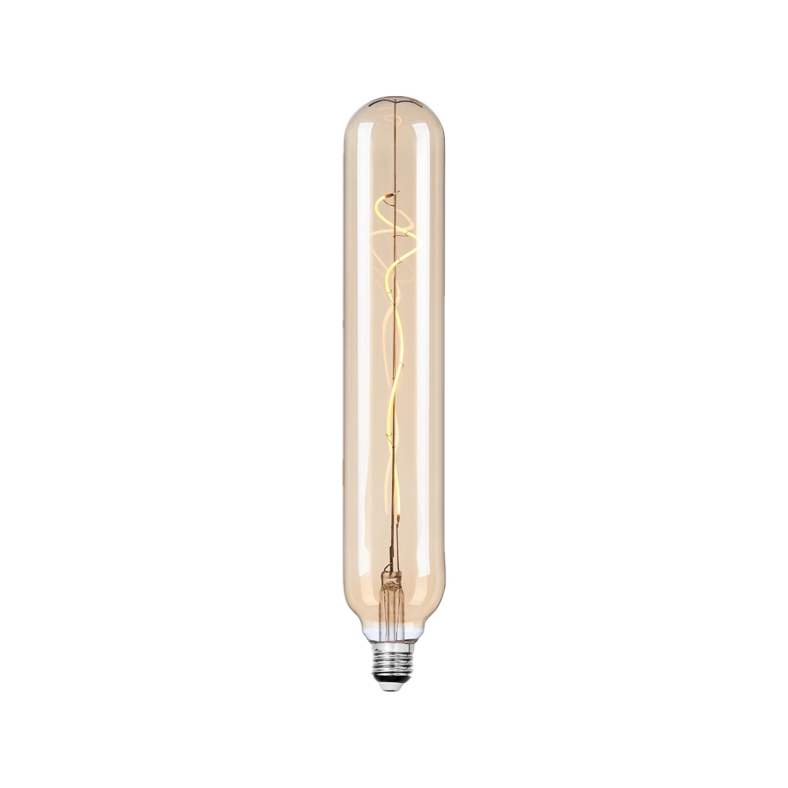 LED filamentpære E27 4W rørform amber dimbar 2700K - Lucande forfra