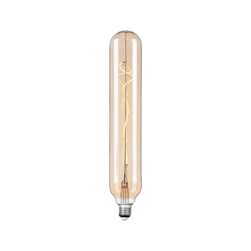 LED filamentpære E27 4W rørform amber dimbar 2700K - Lucande forfra