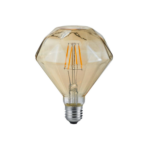 LED filamentpære E27 4W diamantform amber 2700K fra Trio Lighting forfra