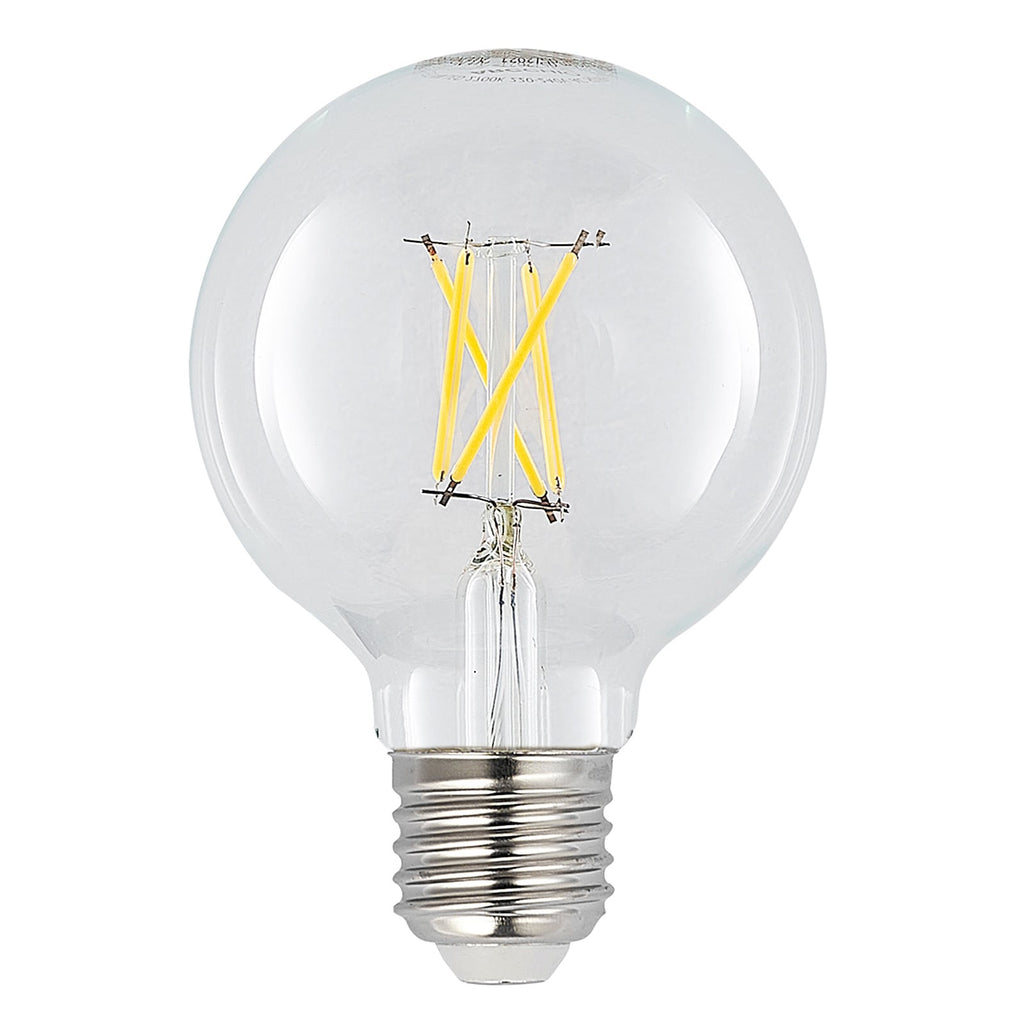 LED filamentpære E27 4W G80 2700K dimbar klar glass - Arcchio forfra