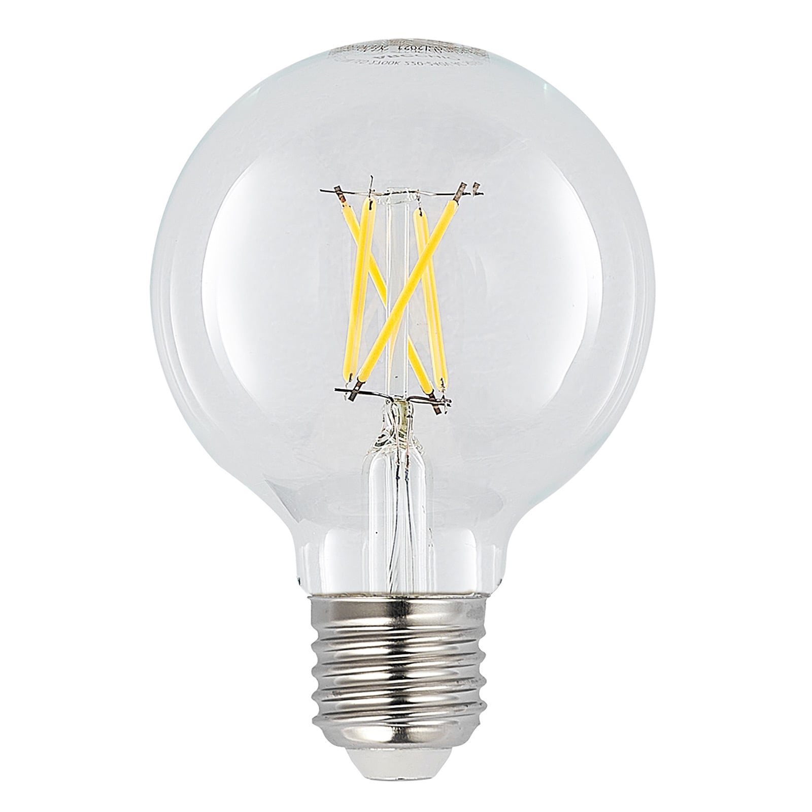 LED filamentpære E27 4W G80 2700K dimbar klar glass - Arcchio forfra