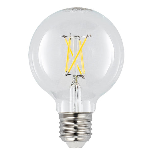 LED filamentpære E27 4W G80 2700K dimbar klar glass - Arcchio forfra