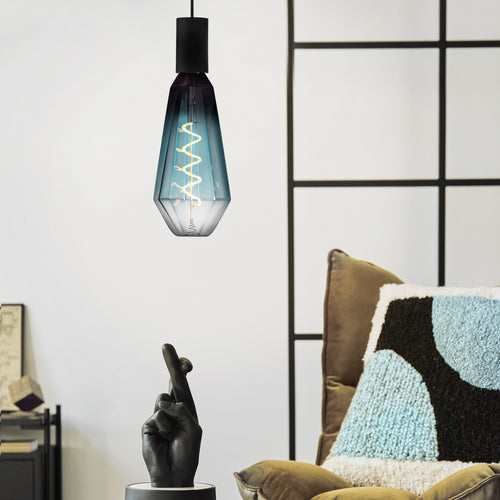 LED filamentpære E27 4W T100 2000K blå dimbar fra EGLO bakside
