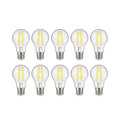 LED filamentpære E27 5W 2700K 1060 lm klar 10-pack forfra
