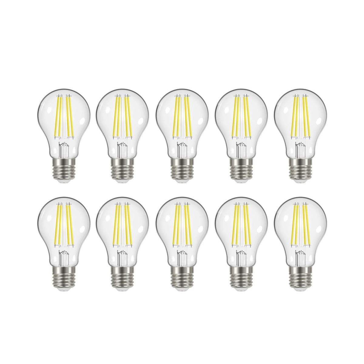 LED filamentpære E27 5W 2700K 1060 lm klar 10-pack forfra