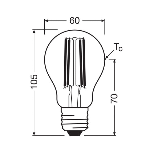 LED filamentpære E27 5W 4000K 1055 lm 2-pakning OSRAM bakside