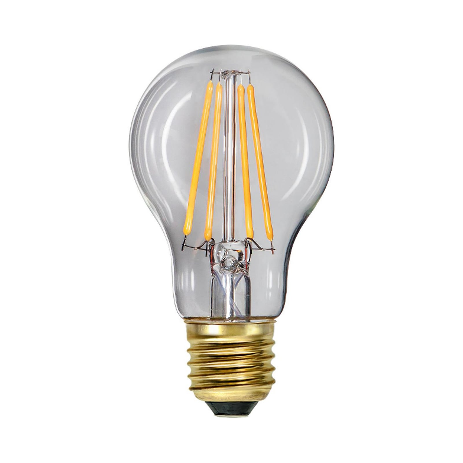 LED filamentpære E27 6,5W 2100K dimbar klar pæreform STAR TRADING bakside