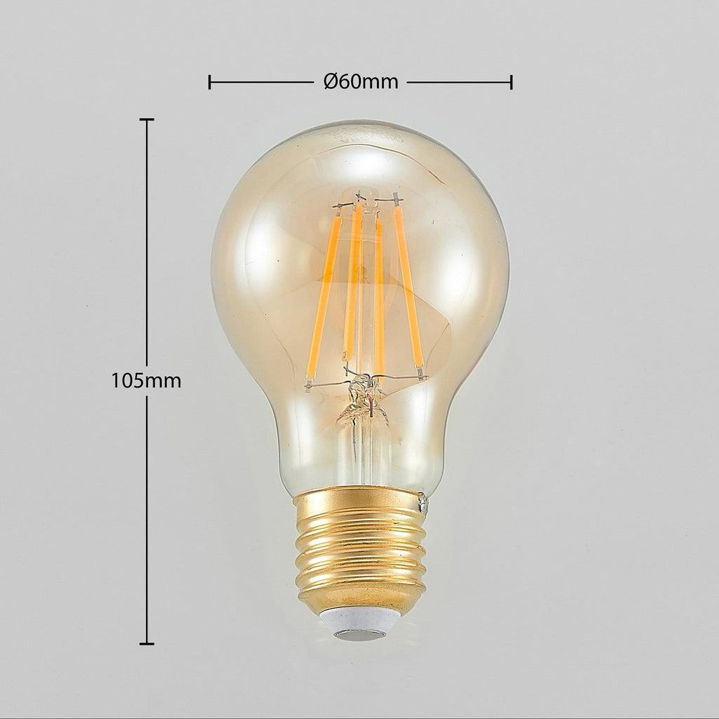 Detalj av LED filamentpære E27 6,5W 2500K amber 3-stegs dimbar Arcchio
