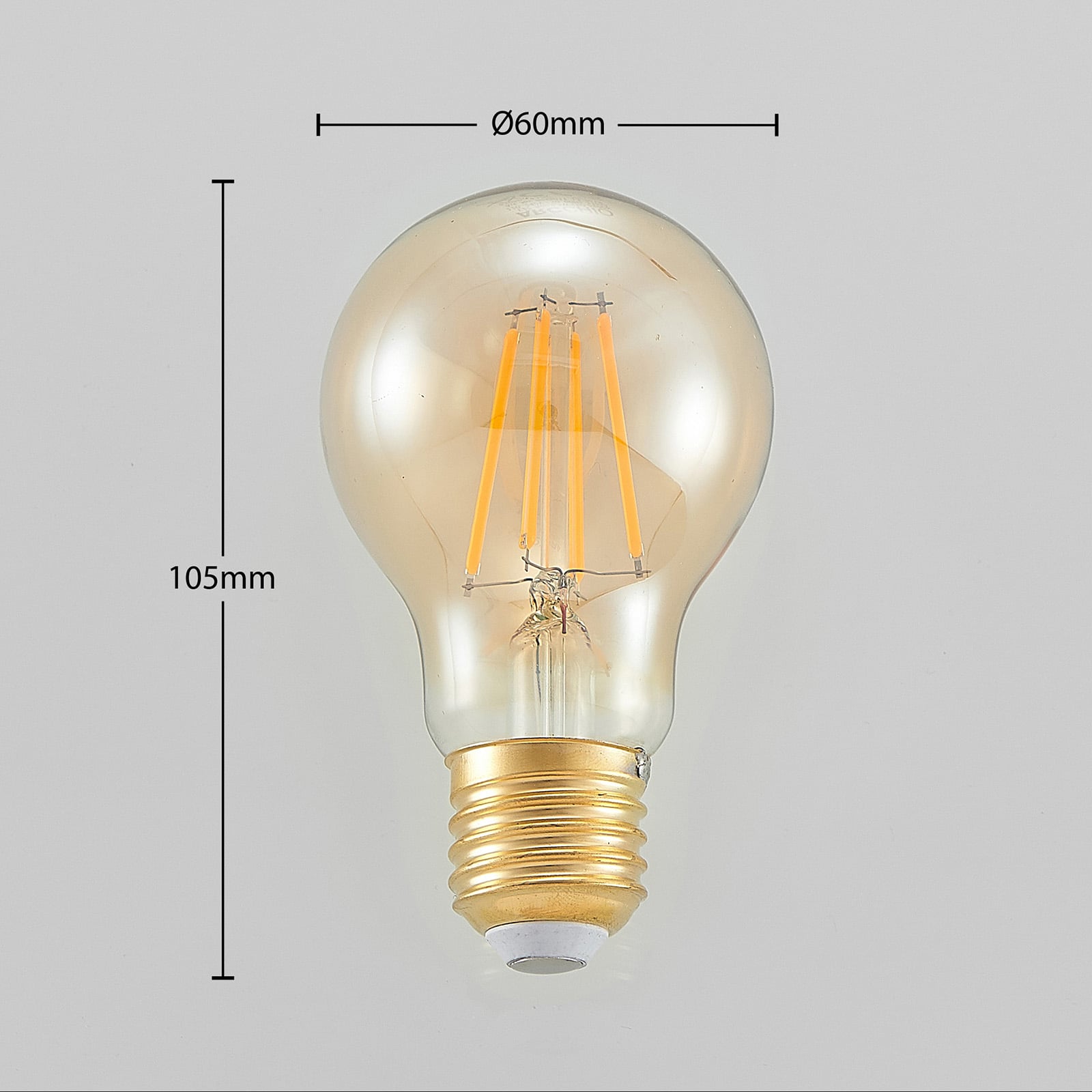 Detalj av LED filamentpære E27 6,5W 2500K amber 3-stegs dimbar Arcchio