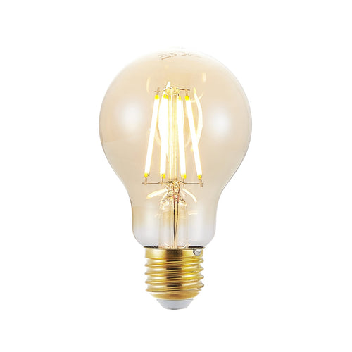 LED filamentpære E27 6,5W 2500K amber dimbar 3-pk bakside