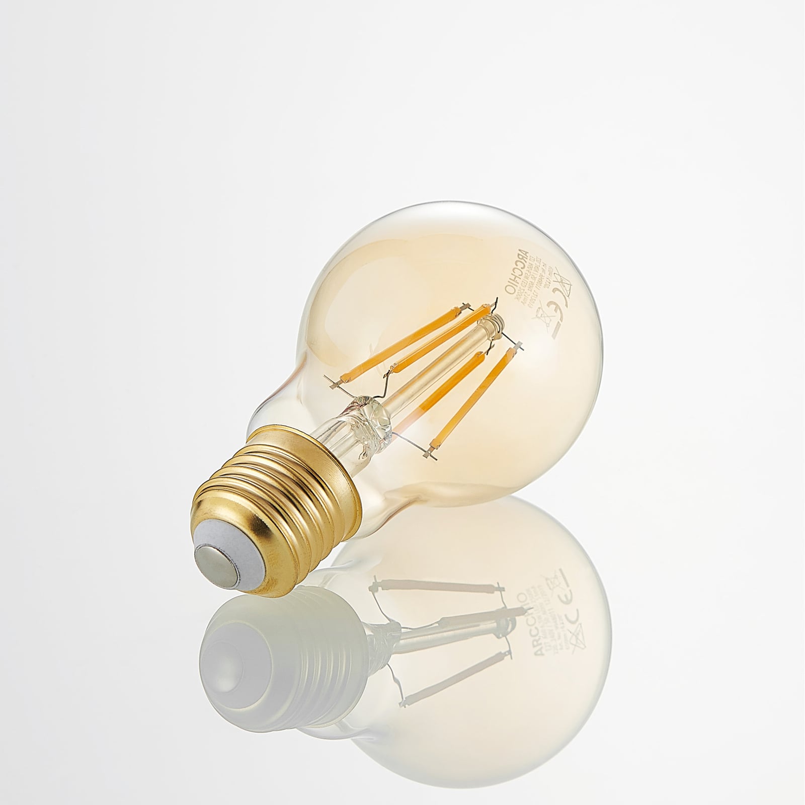 LED filamentpære E27 6,5W 2500K amber dimbar 3-pk nærbilde av sokkel
