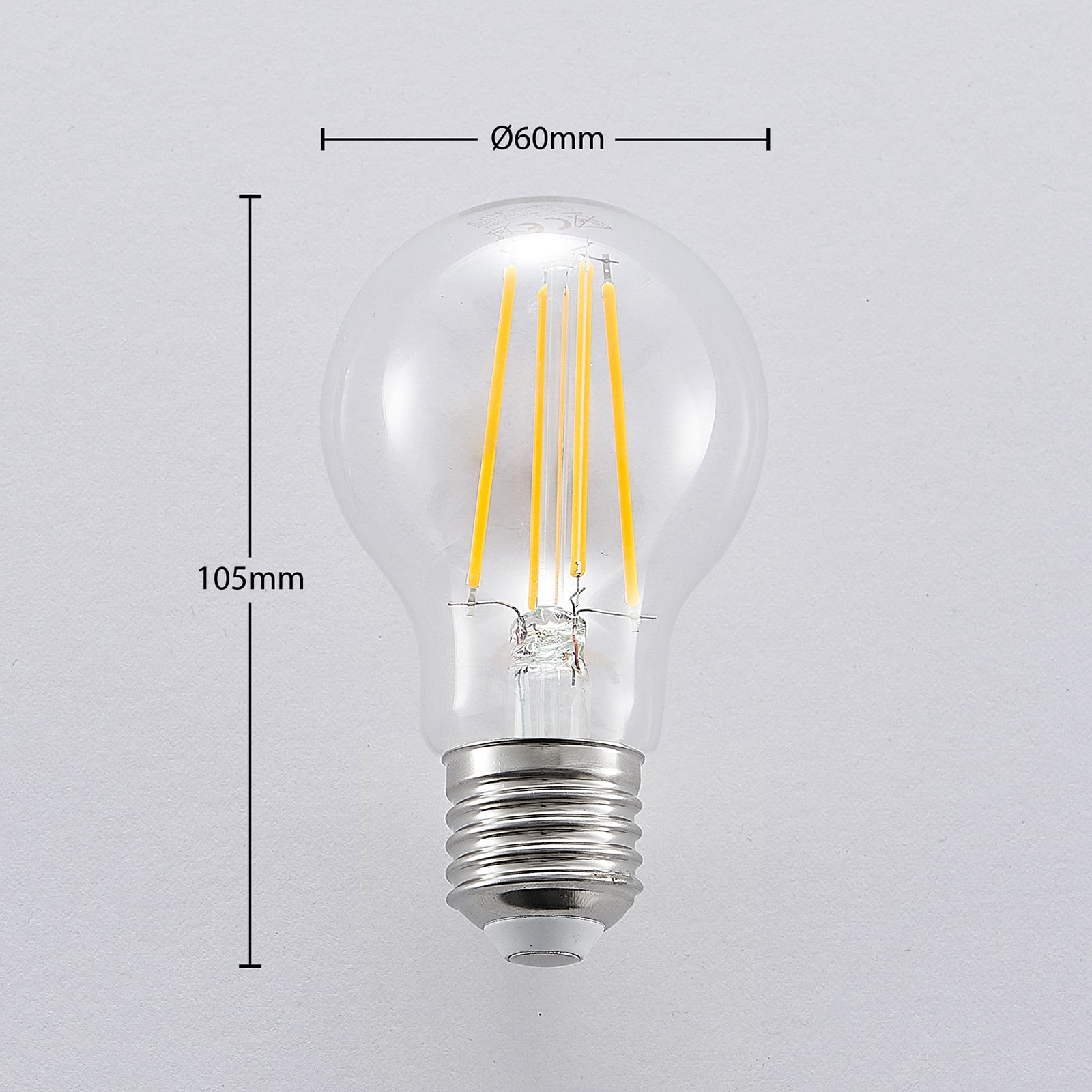 Detalj av LED filamentpære E27 6,5W 2700K 3-stegs dimbar klar - Arcchio
