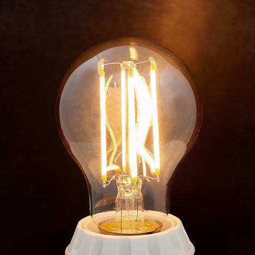 LED filamentpære E27 pæreform 6W 1800K amber - Lindby bakside