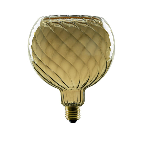 LED filamentpære E27 6W 1900K globe G150 dimbar røykgrå forfra