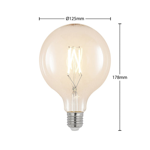 LED filamentpære E27 6W 2700K globe G125 dimbar klar - Arcchio bakside