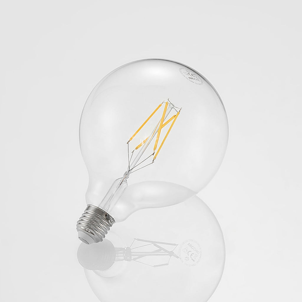 Detalj av LED filamentpære E27 6W 2700K globe G125 dimbar klar - Arcchio