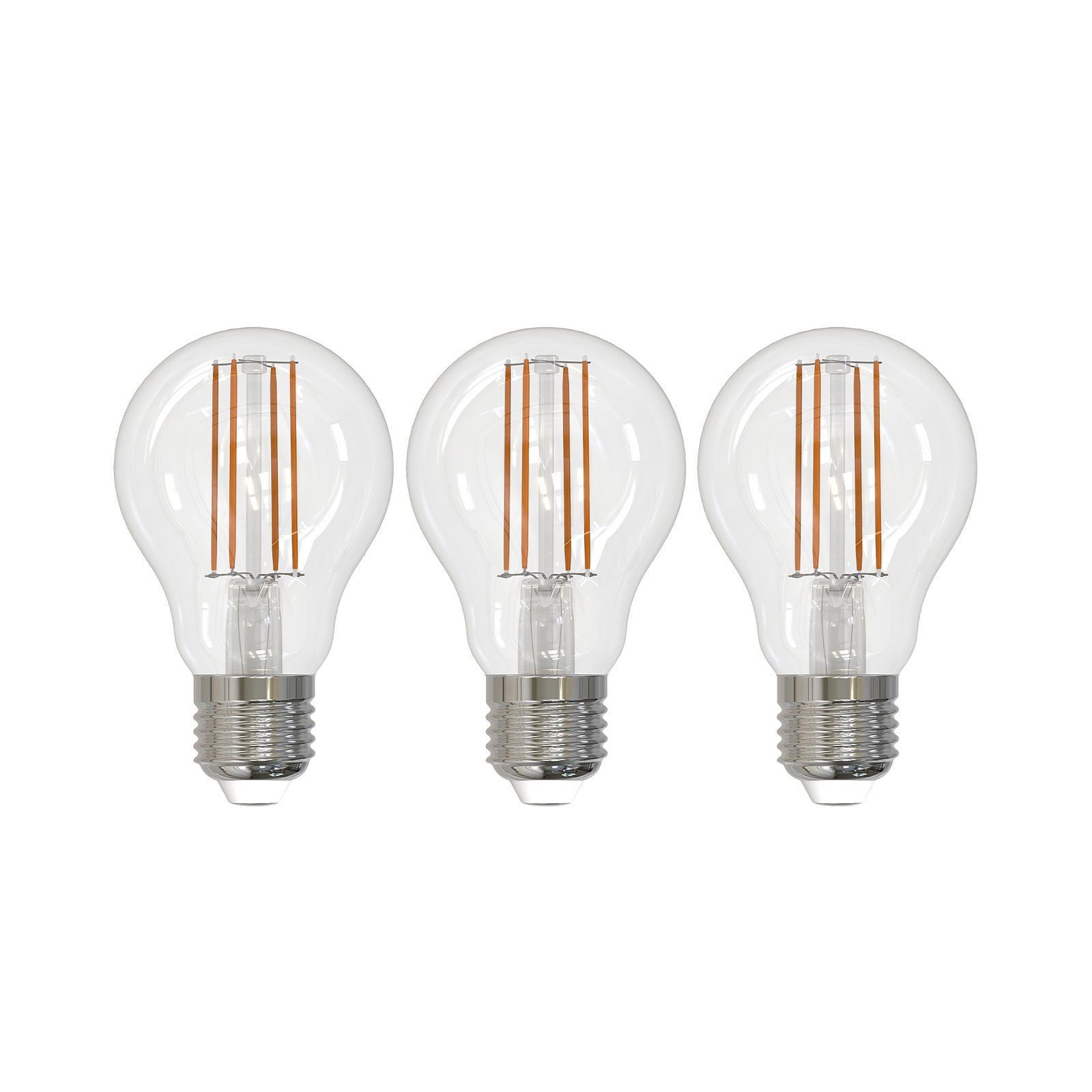 LED filamentpære E27 6W 2700K klar dimbar 3-pack - Arcchio forfra