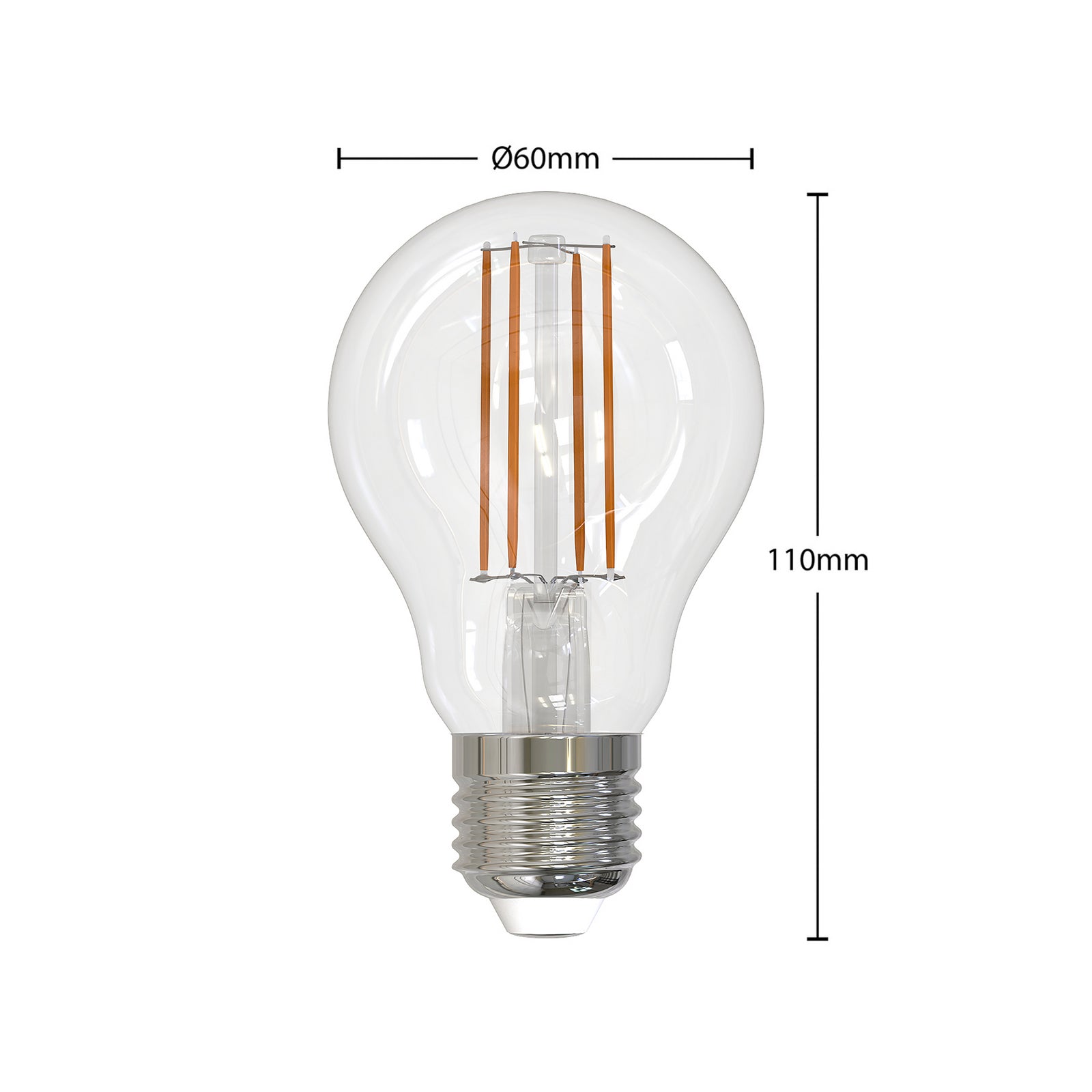 Detalj av LED filamentpære E27 6W 2700K klar dimbar 3-pack - Arcchio