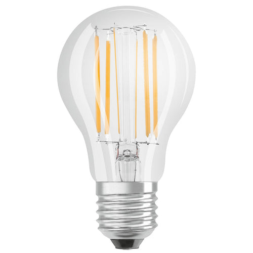 LED filamentpære E27 7,5W 2700K klar dimbar 1055 lm - OSRAM forfra