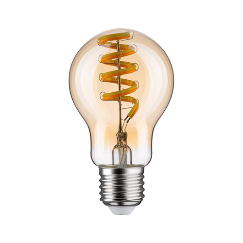 LED filamentpære E27 7,5W 600lm CCT dimbar gull Zigbee Paulmann forfra