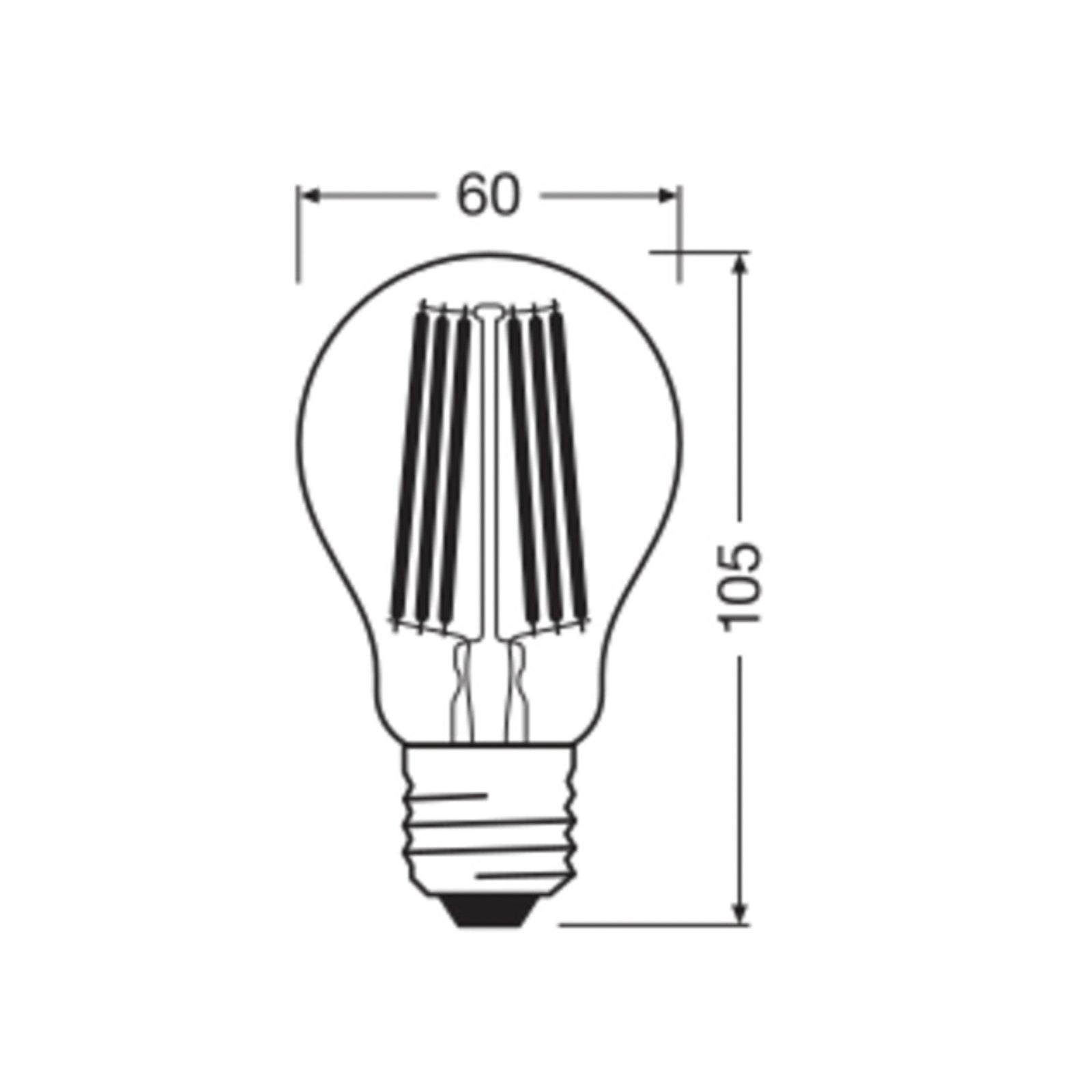 LED filamentpære E27 7,2W 1521lm 4000K nøytralhvit - OSRAM bakside