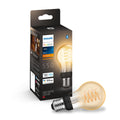 LED filamentpære E27 7W 2100K dimbar klar 550lm Philips Hue forfra
