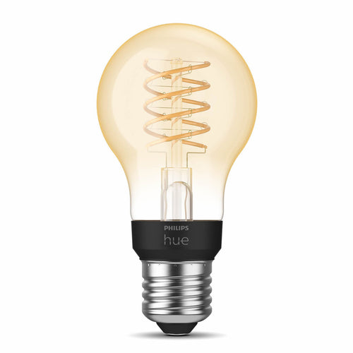 LED filamentpære E27 7W 2100K dimbar klar 550lm Philips Hue bakside